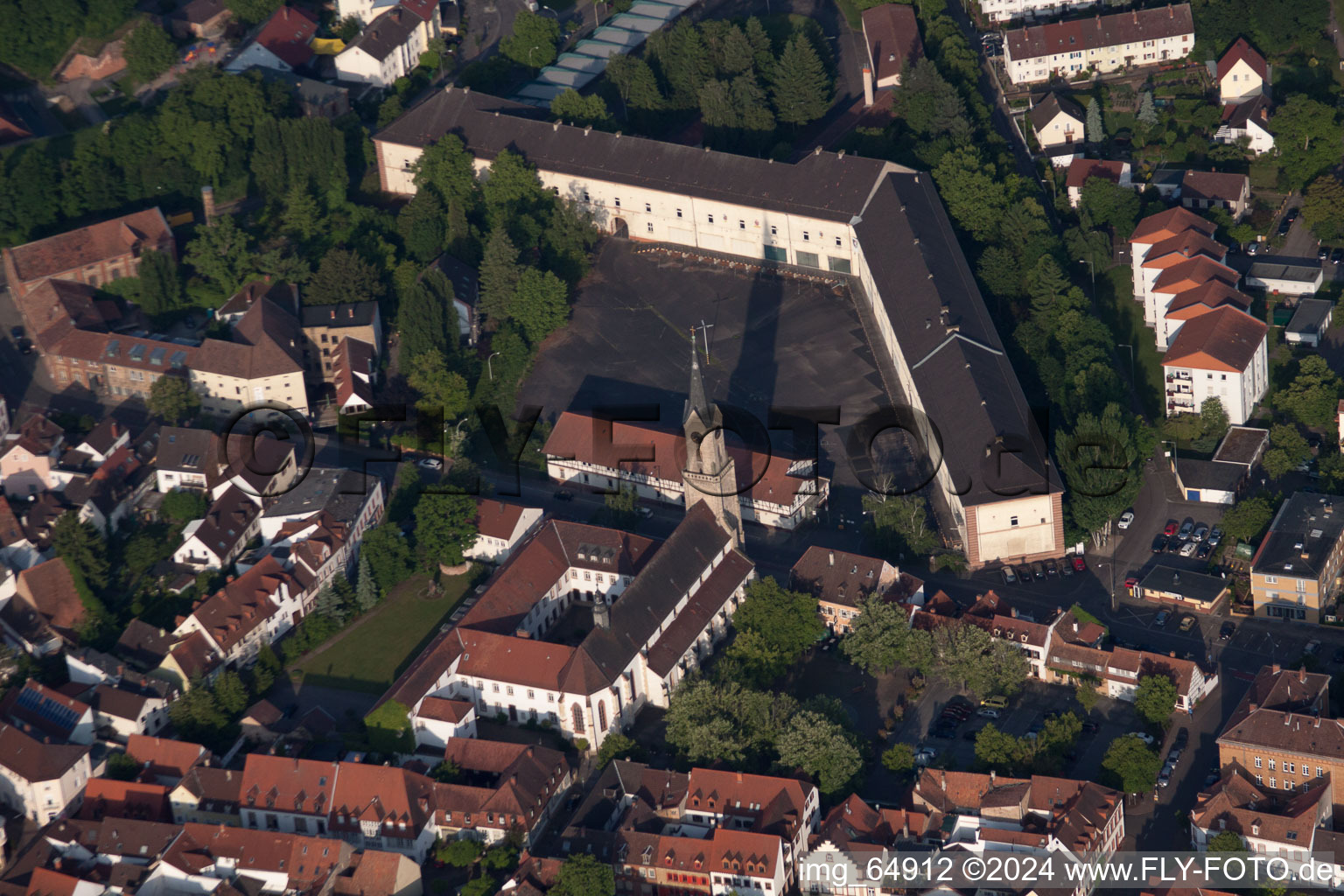 Enregistrement par drone de Germersheim dans le département Rhénanie-Palatinat, Allemagne