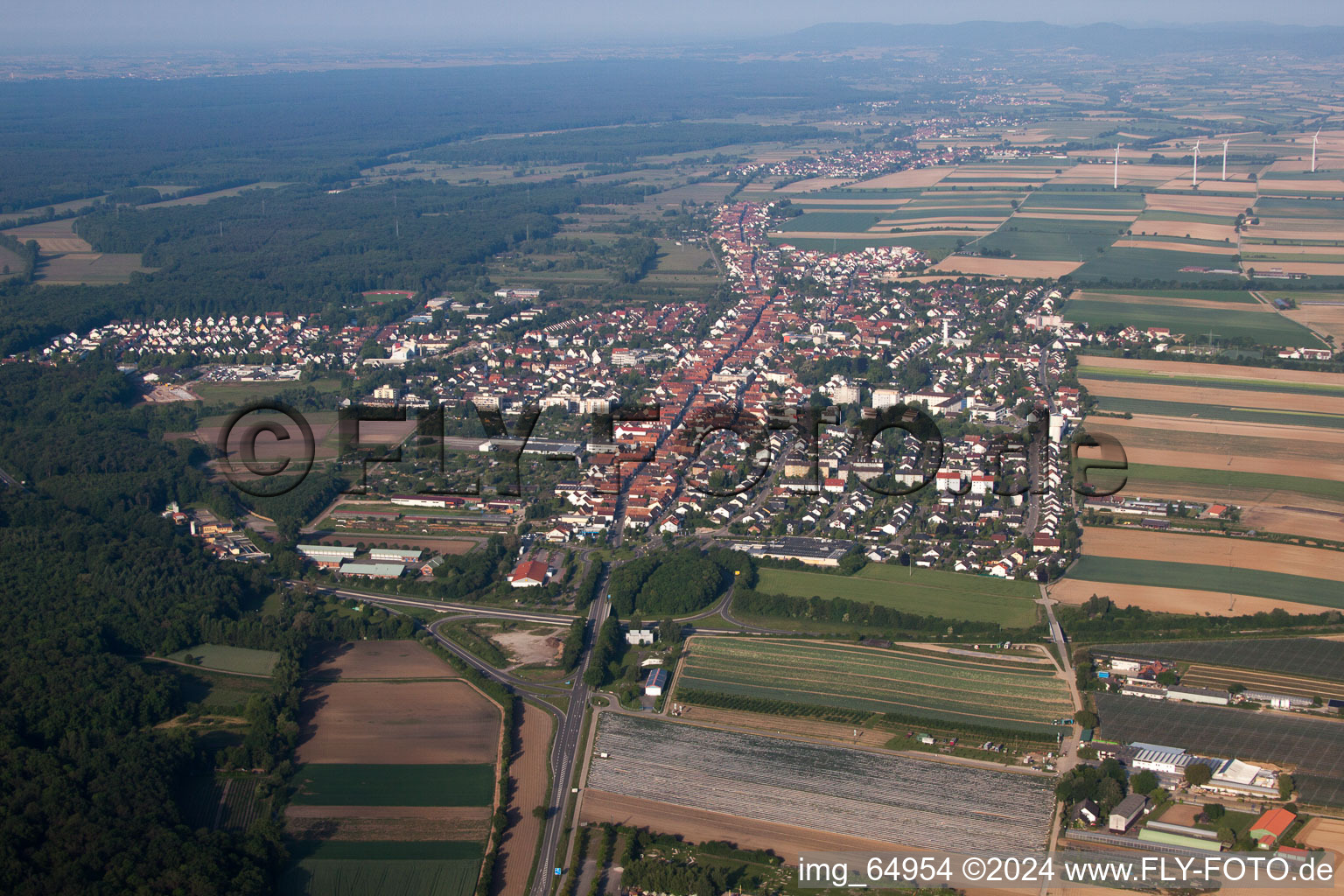 De l'est à Kandel dans le département Rhénanie-Palatinat, Allemagne vue d'en haut