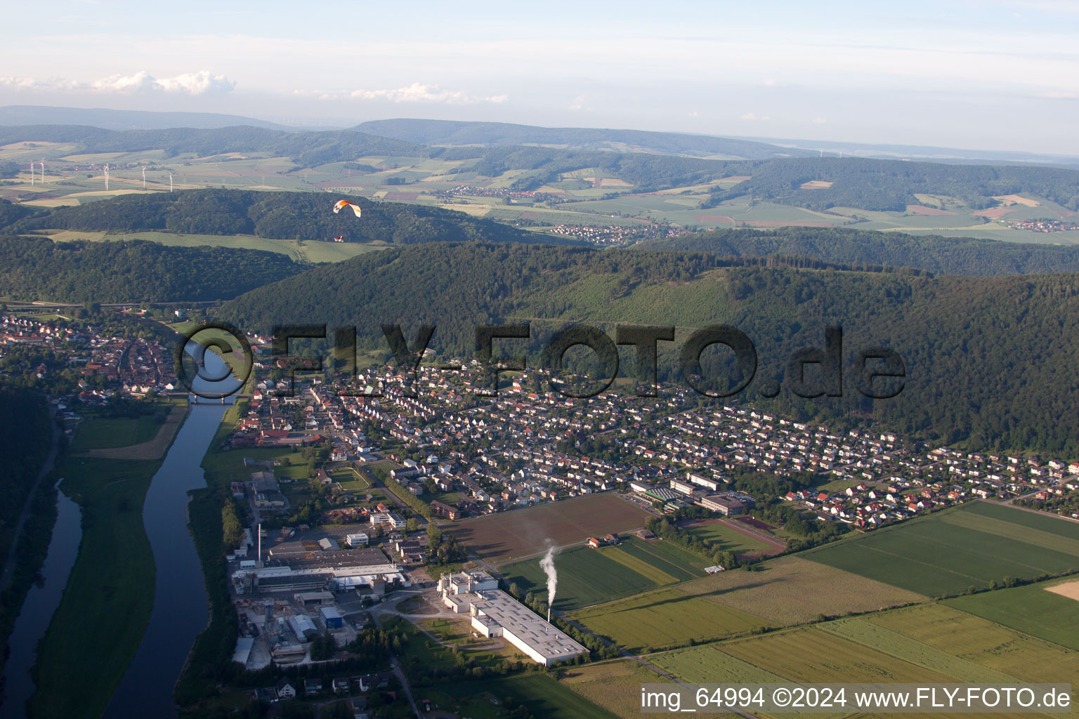 Vue aérienne de Bodenwerder dans le département Basse-Saxe, Allemagne