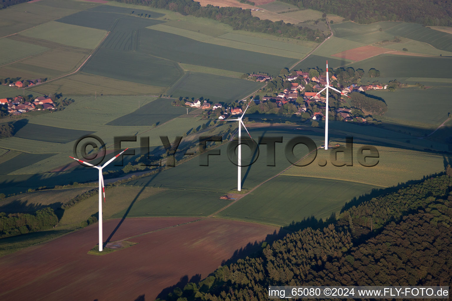 Vue oblique de Ottenstein dans le département Basse-Saxe, Allemagne