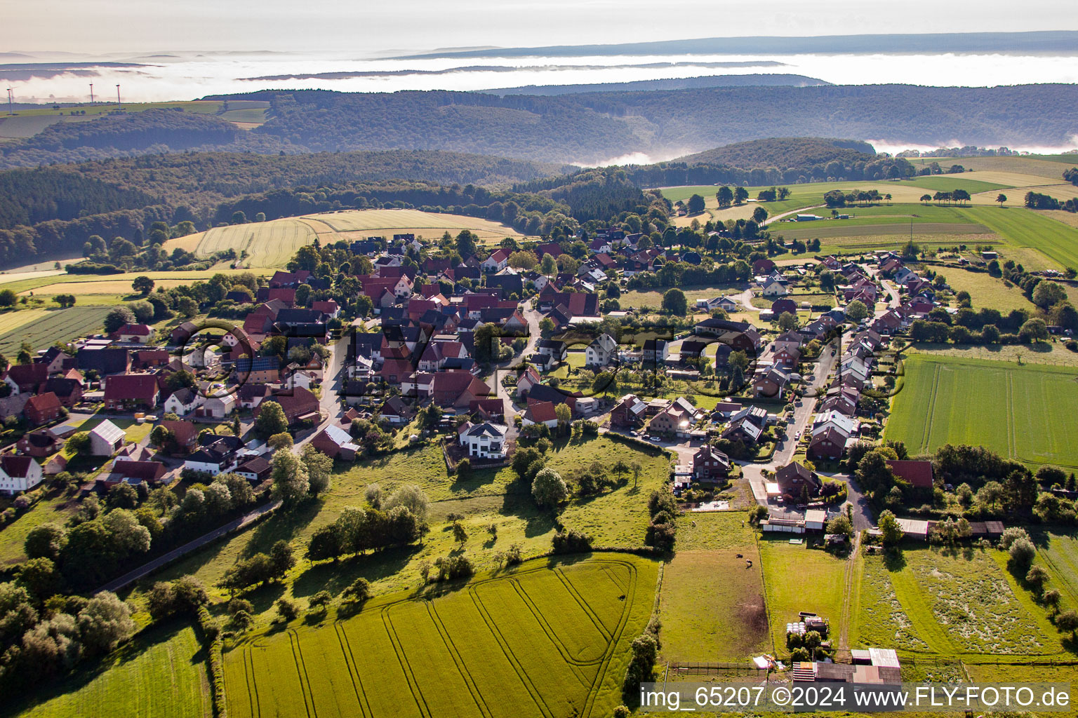 Vue aérienne de Quartier Altenbergen in Marienmünster dans le département Rhénanie du Nord-Westphalie, Allemagne