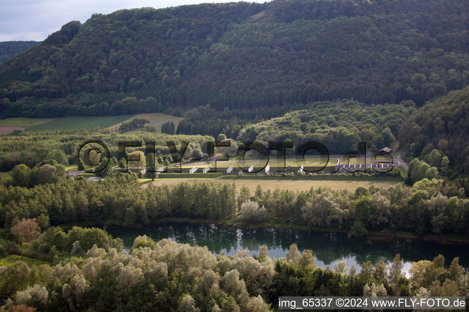 Vue aérienne de Champ de tir à Höxter dans le département Rhénanie du Nord-Westphalie, Allemagne