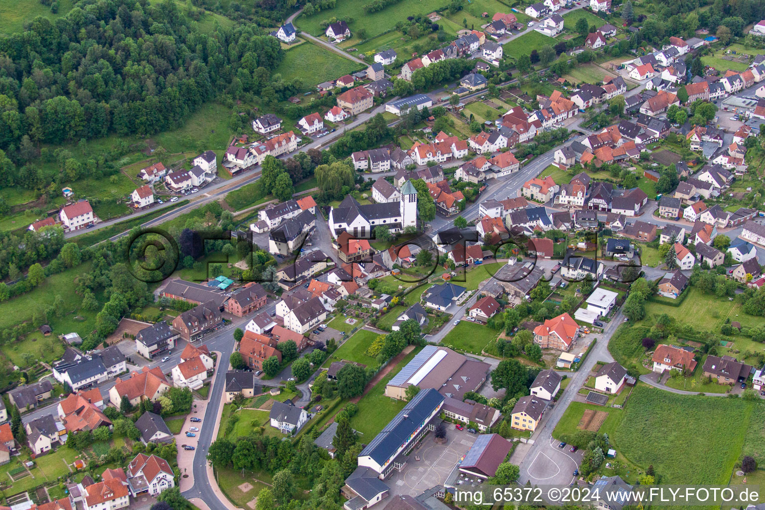 Vue aérienne de Quartier Dalhausen in Beverungen dans le département Rhénanie du Nord-Westphalie, Allemagne