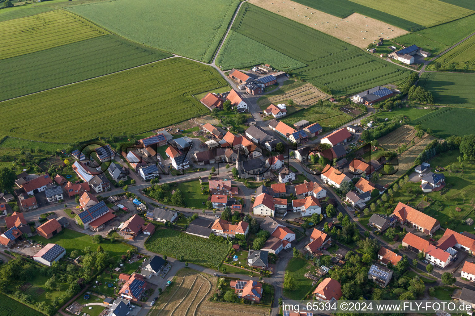 Vue aérienne de Quartier Manrode à Borgentreich à Manrode dans le département Rhénanie du Nord-Westphalie, Allemagne