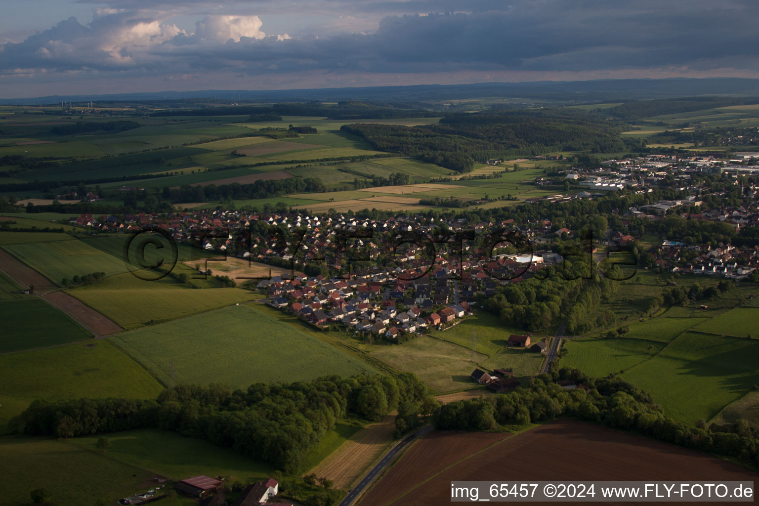 Vue aérienne de Brakel dans le département Rhénanie du Nord-Westphalie, Allemagne