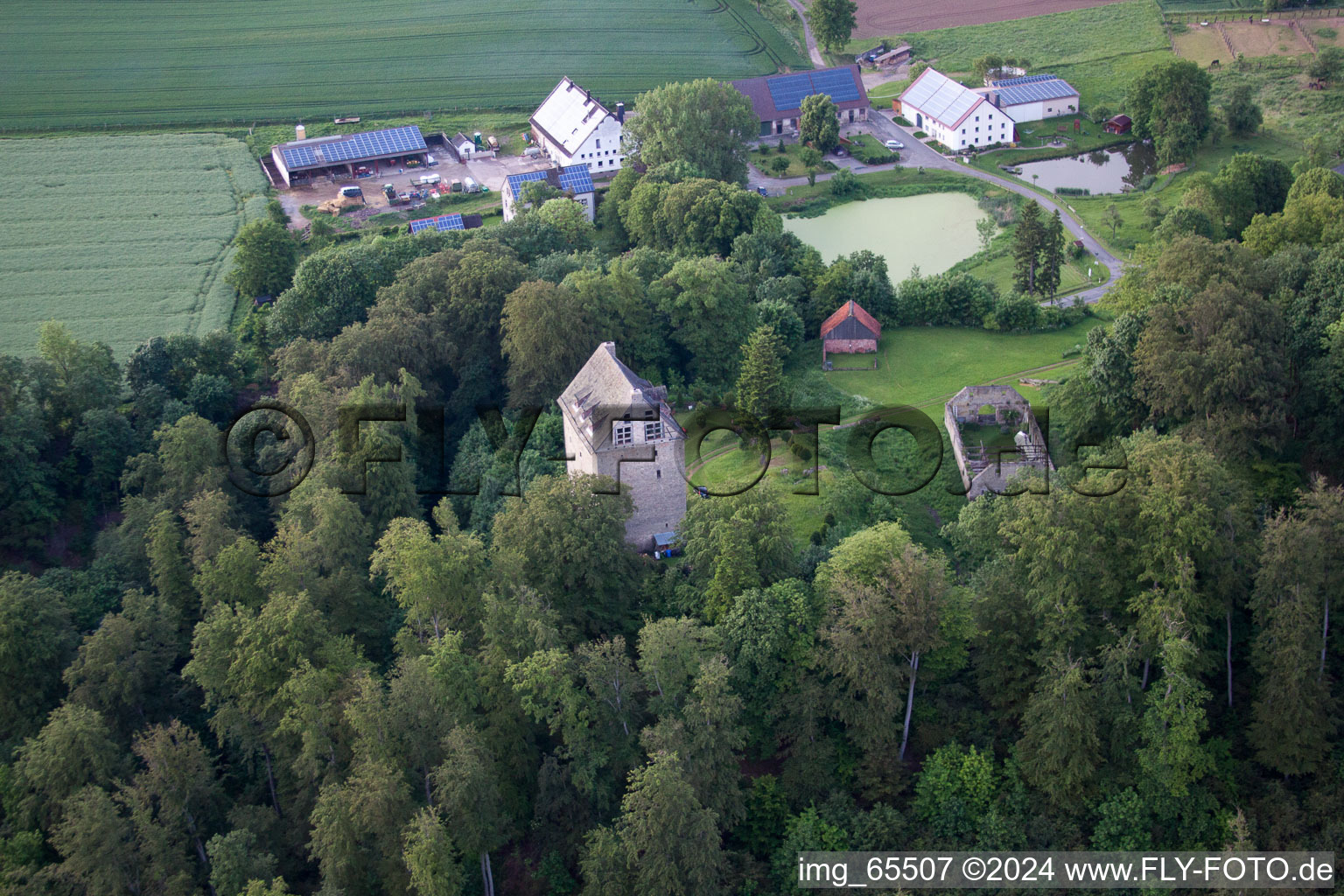 Vue oblique de Kleinenbreden dans le département Rhénanie du Nord-Westphalie, Allemagne