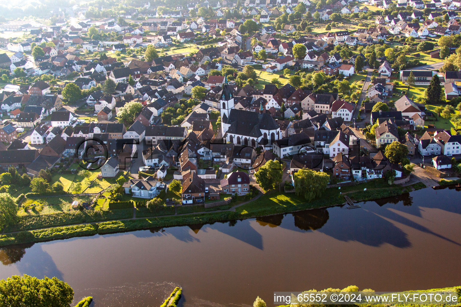 Photographie aérienne de Quartier Lüchtringen in Höxter dans le département Rhénanie du Nord-Westphalie, Allemagne