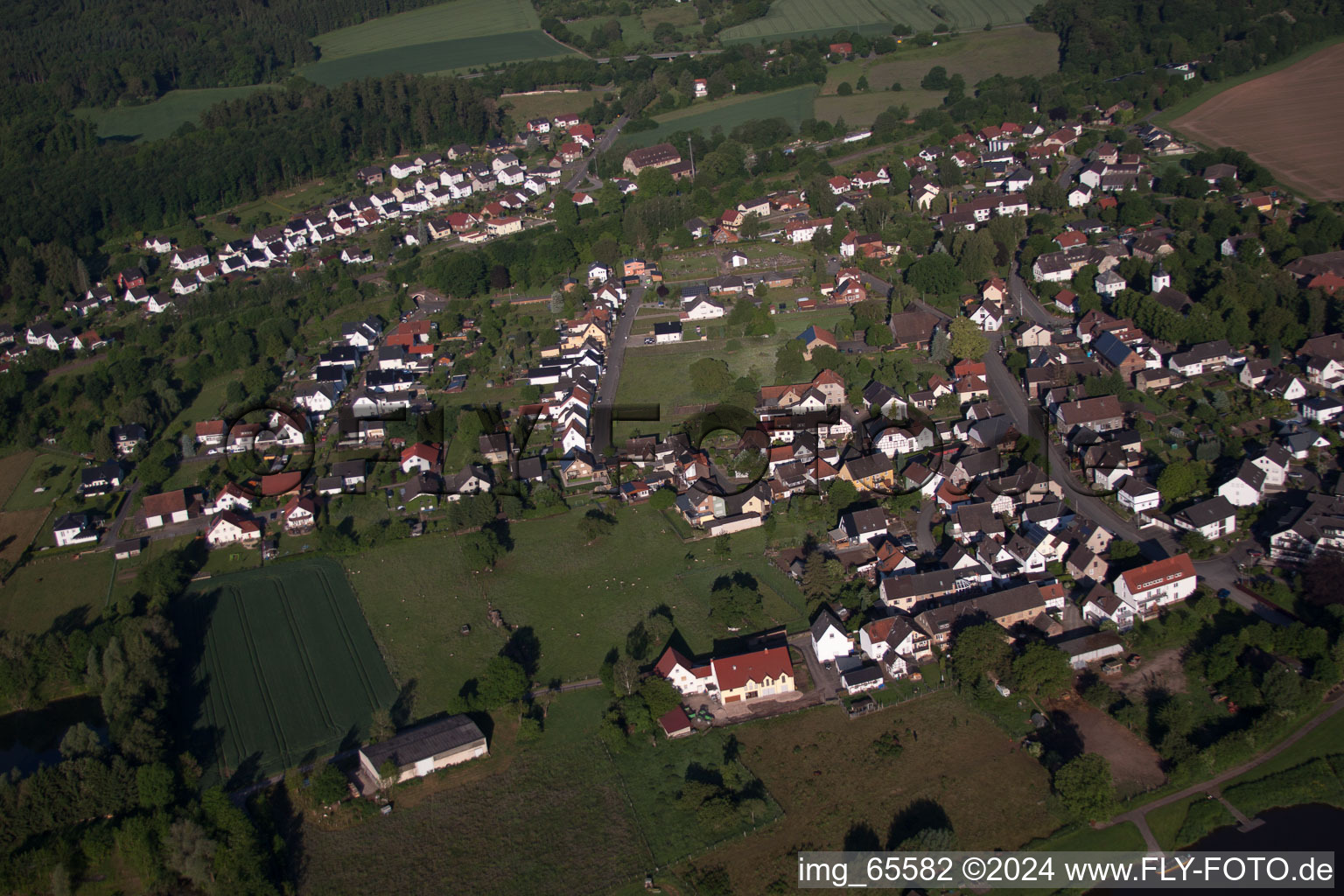 Vue oblique de Quartier Wehrden in Beverungen dans le département Rhénanie du Nord-Westphalie, Allemagne