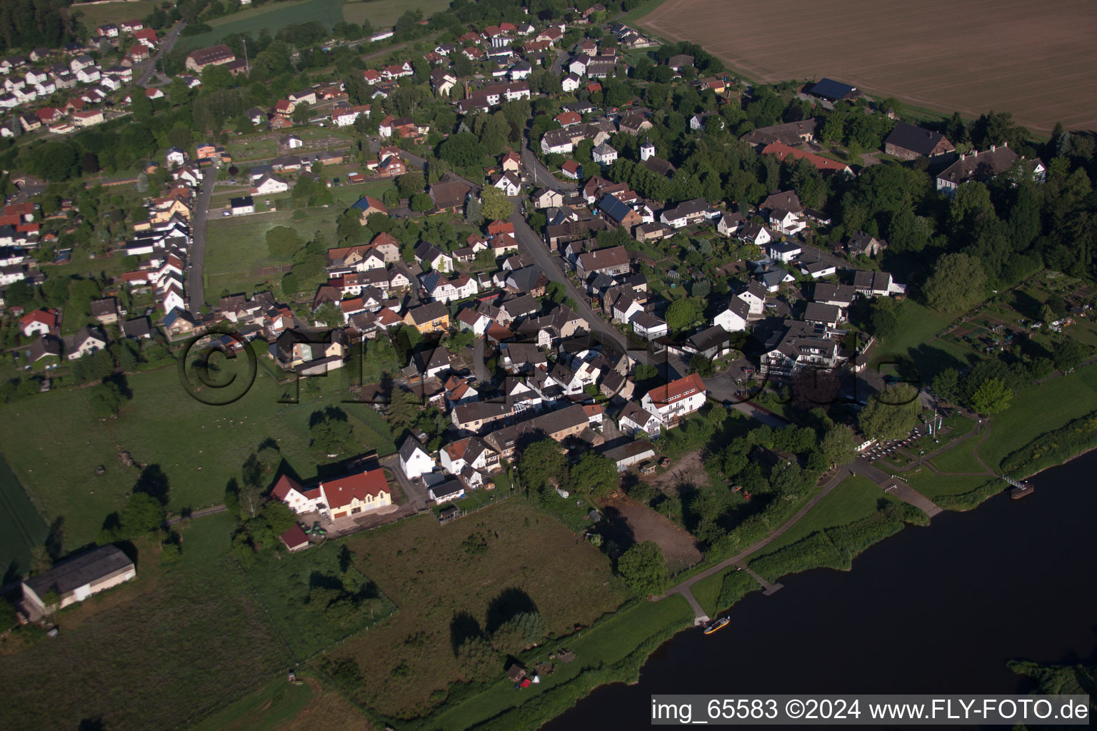 Quartier Wehrden in Beverungen dans le département Rhénanie du Nord-Westphalie, Allemagne d'en haut