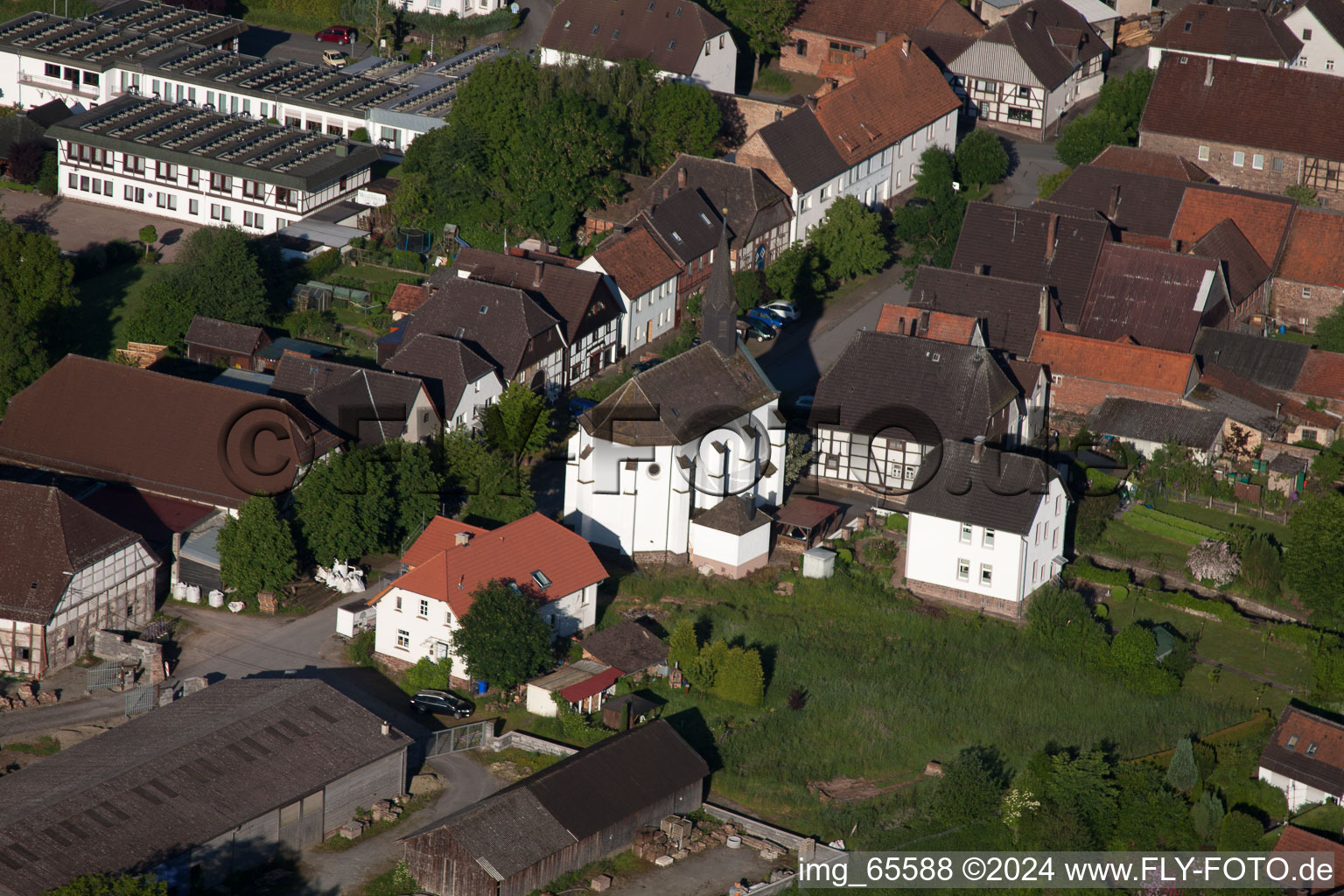 Photographie aérienne de Vue des rues et des maisons des quartiers résidentiels à le quartier Blankenau in Beverungen dans le département Rhénanie du Nord-Westphalie, Allemagne