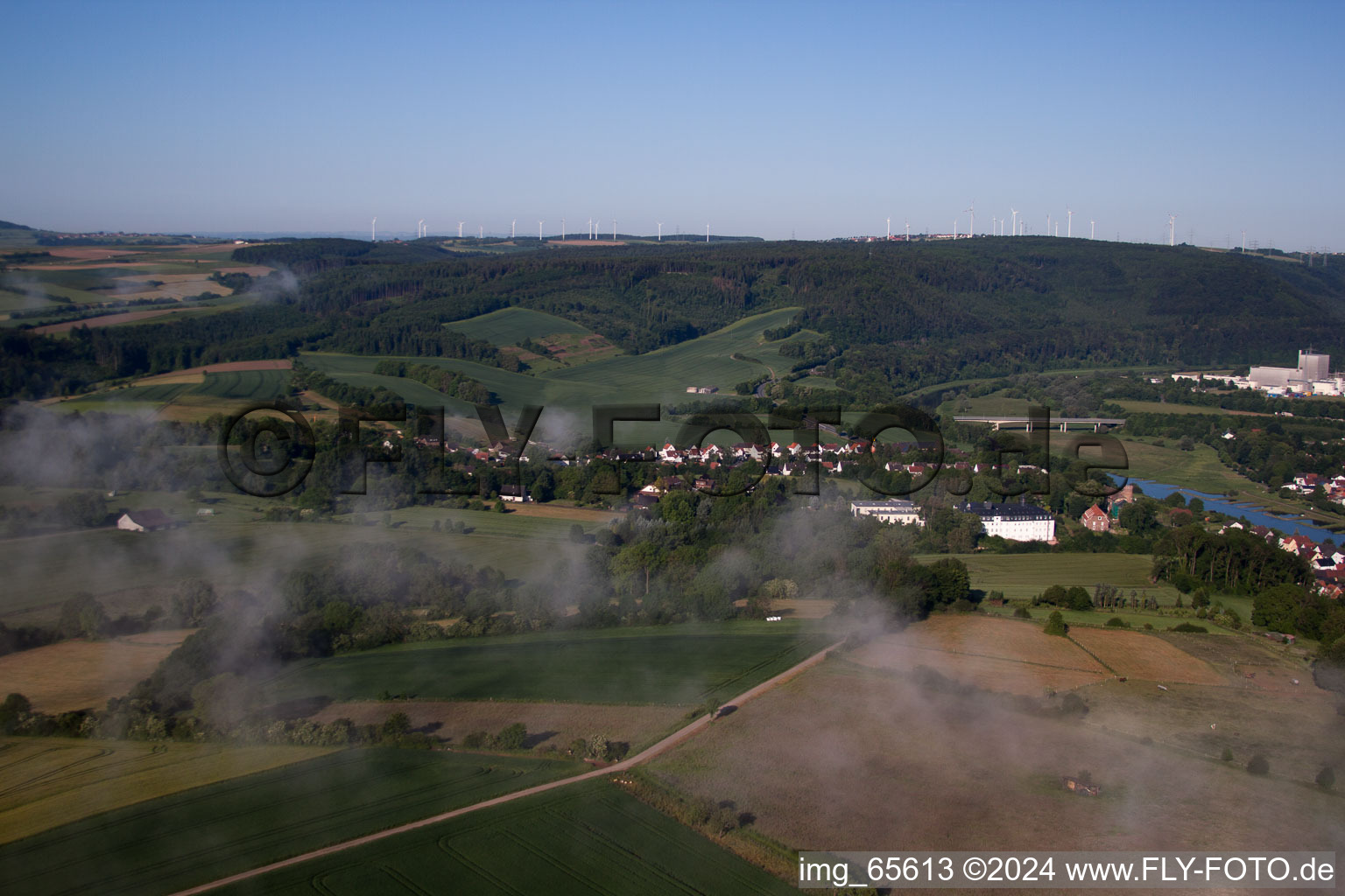 Quartier Herstelle in Beverungen dans le département Rhénanie du Nord-Westphalie, Allemagne d'en haut