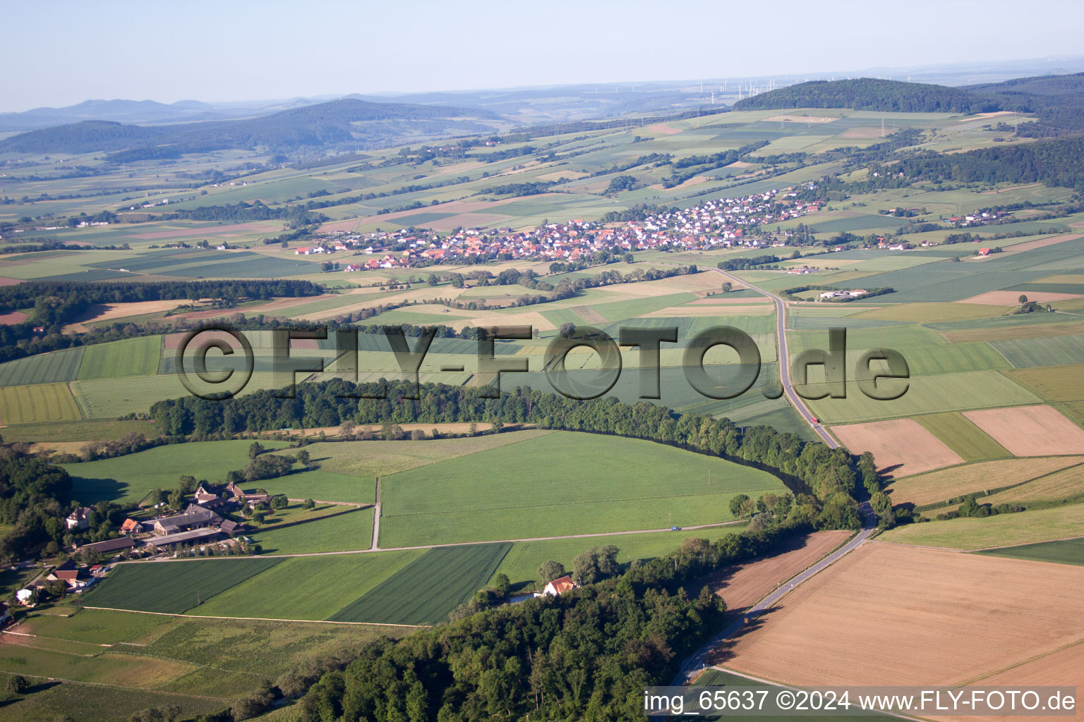 Vue aérienne de Wülmersen dans le département Hesse, Allemagne