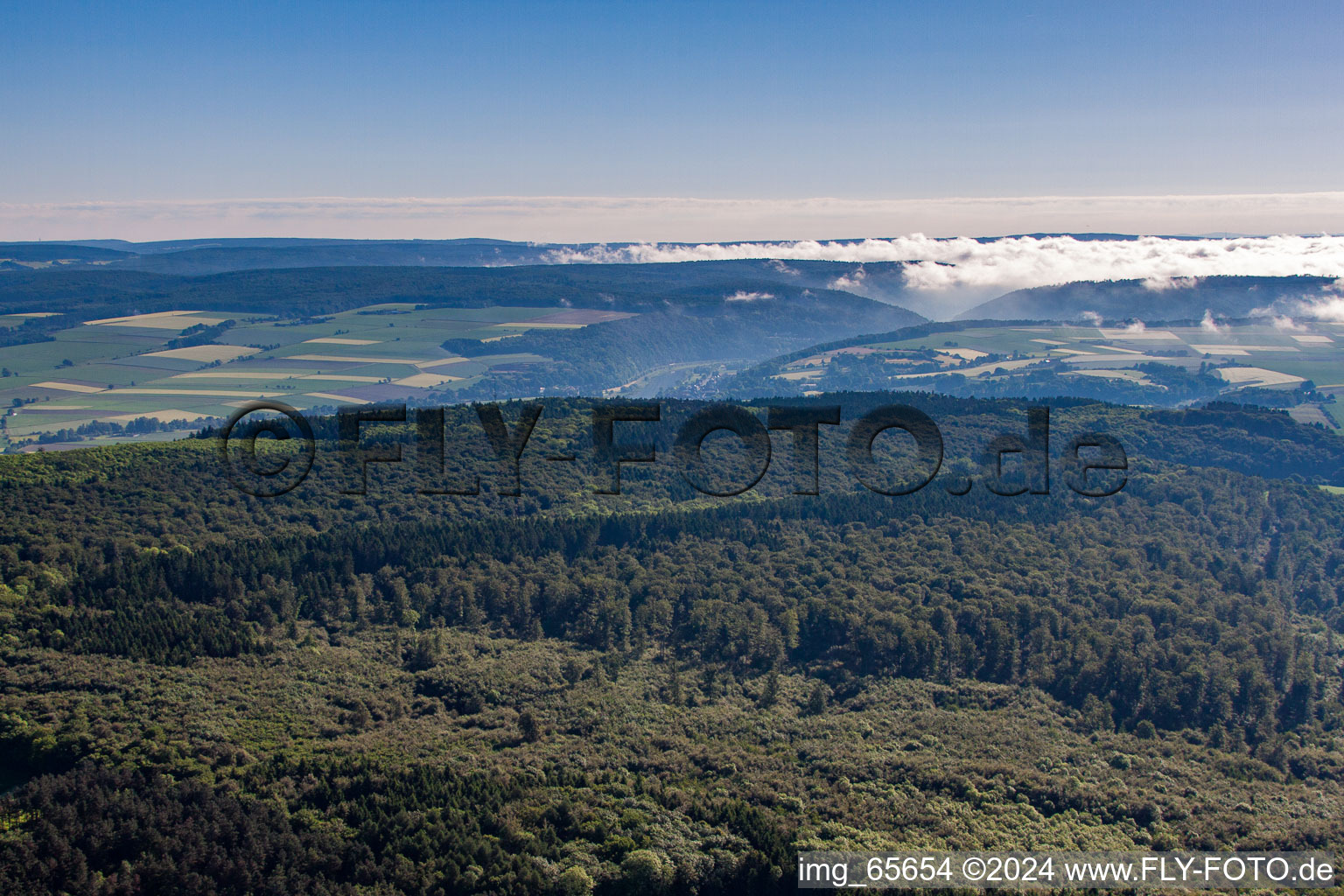 Quartier Langenthal in Trendelburg dans le département Hesse, Allemagne vue d'en haut