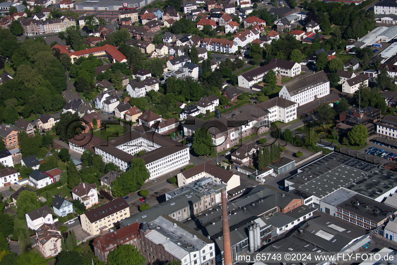 Höxter dans le département Rhénanie du Nord-Westphalie, Allemagne vue du ciel