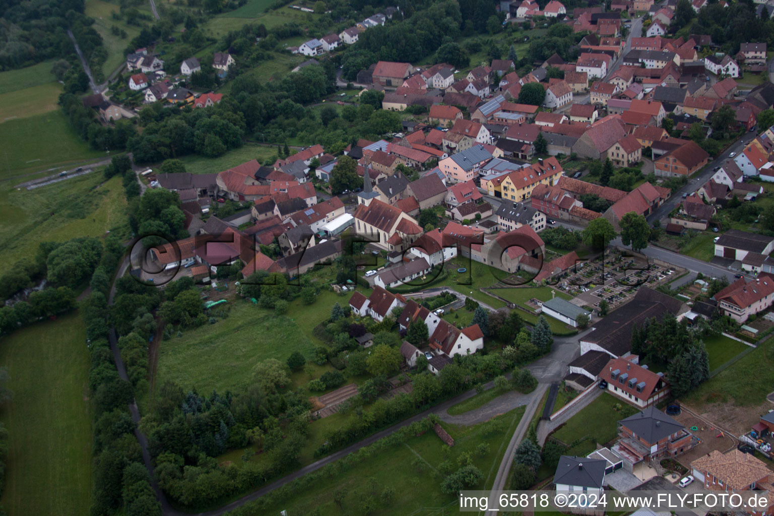 Photographie aérienne de Quartier Untereuerheim in Grettstadt dans le département Bavière, Allemagne