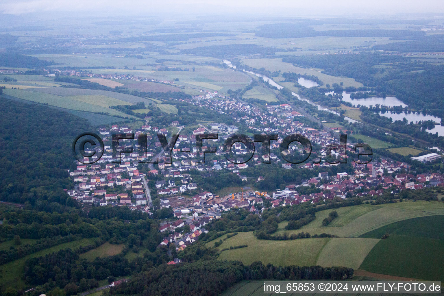 Vue aérienne de Schonungen dans le département Bavière, Allemagne