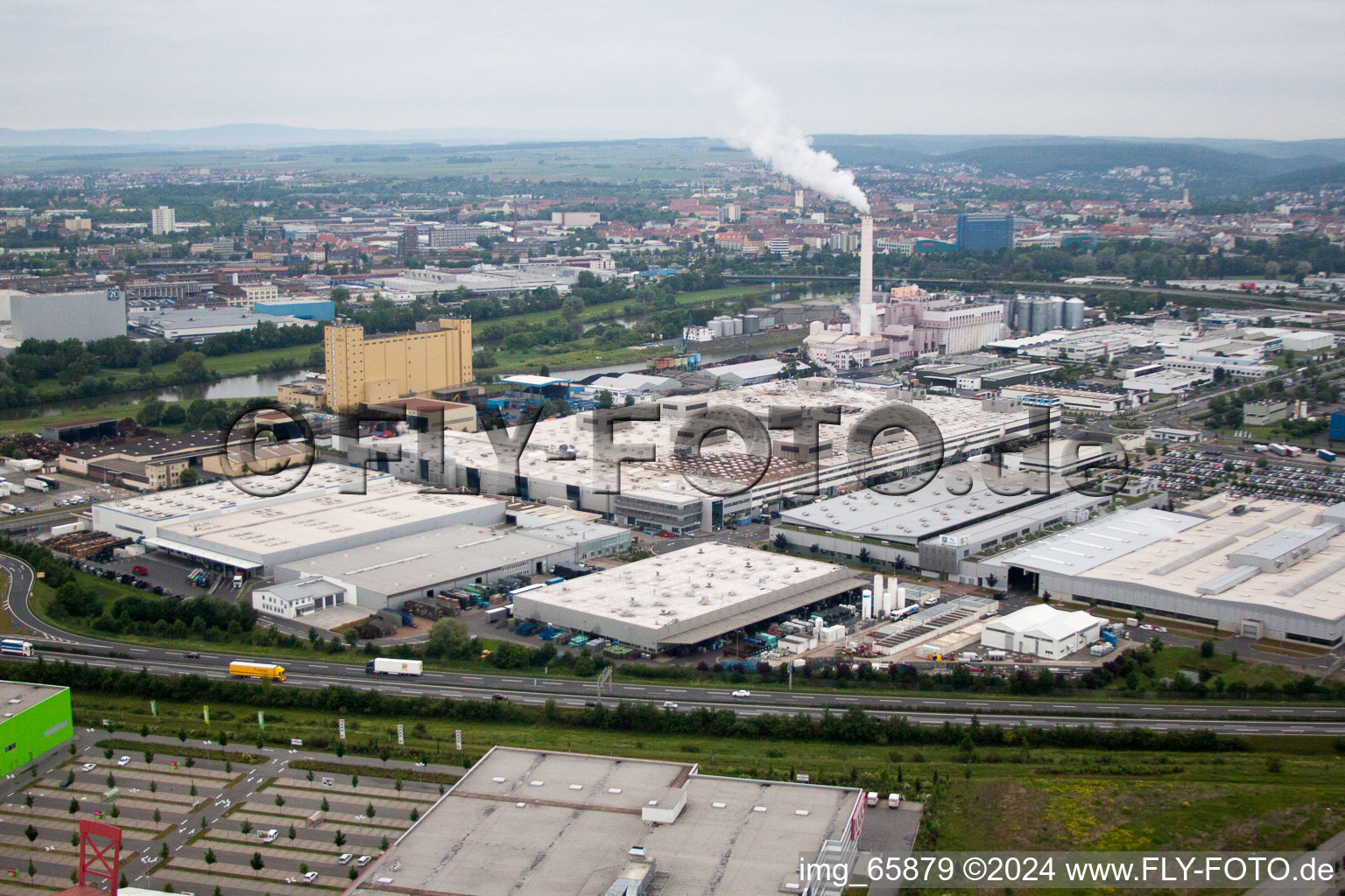 Vue aérienne de Zone industrielle Hafenstr à Schweinfurt dans le département Bavière, Allemagne