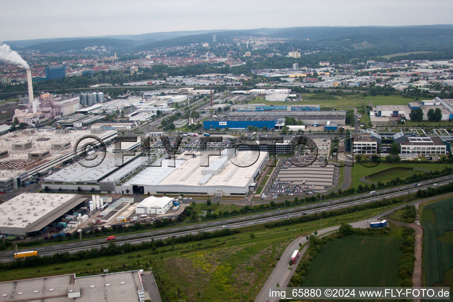 Vue aérienne de Zone industrielle Hafenstr à Schweinfurt dans le département Bavière, Allemagne