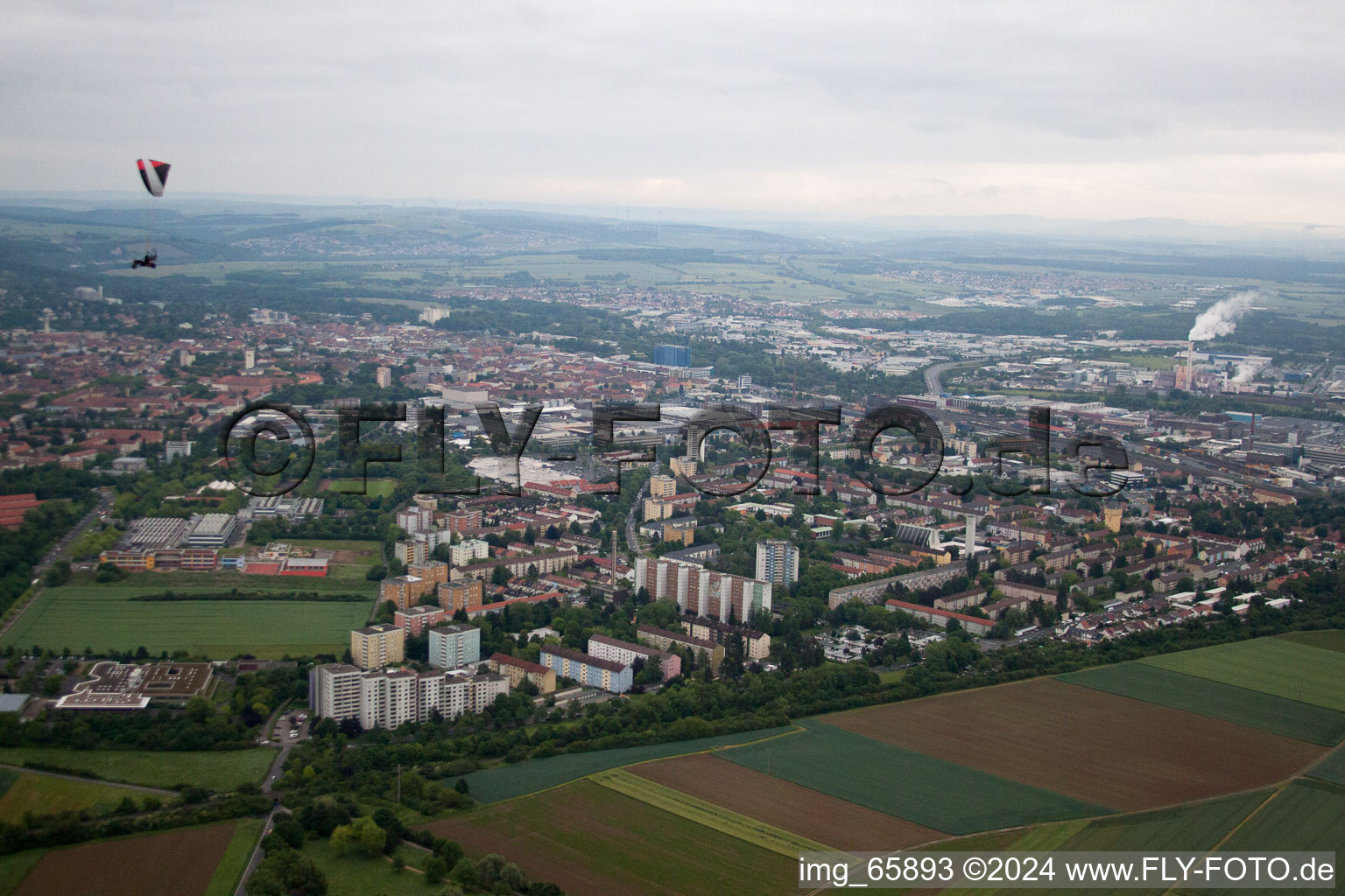 Vue aérienne de Schweinfurt Geldersheim à Geldersheim dans le département Bavière, Allemagne