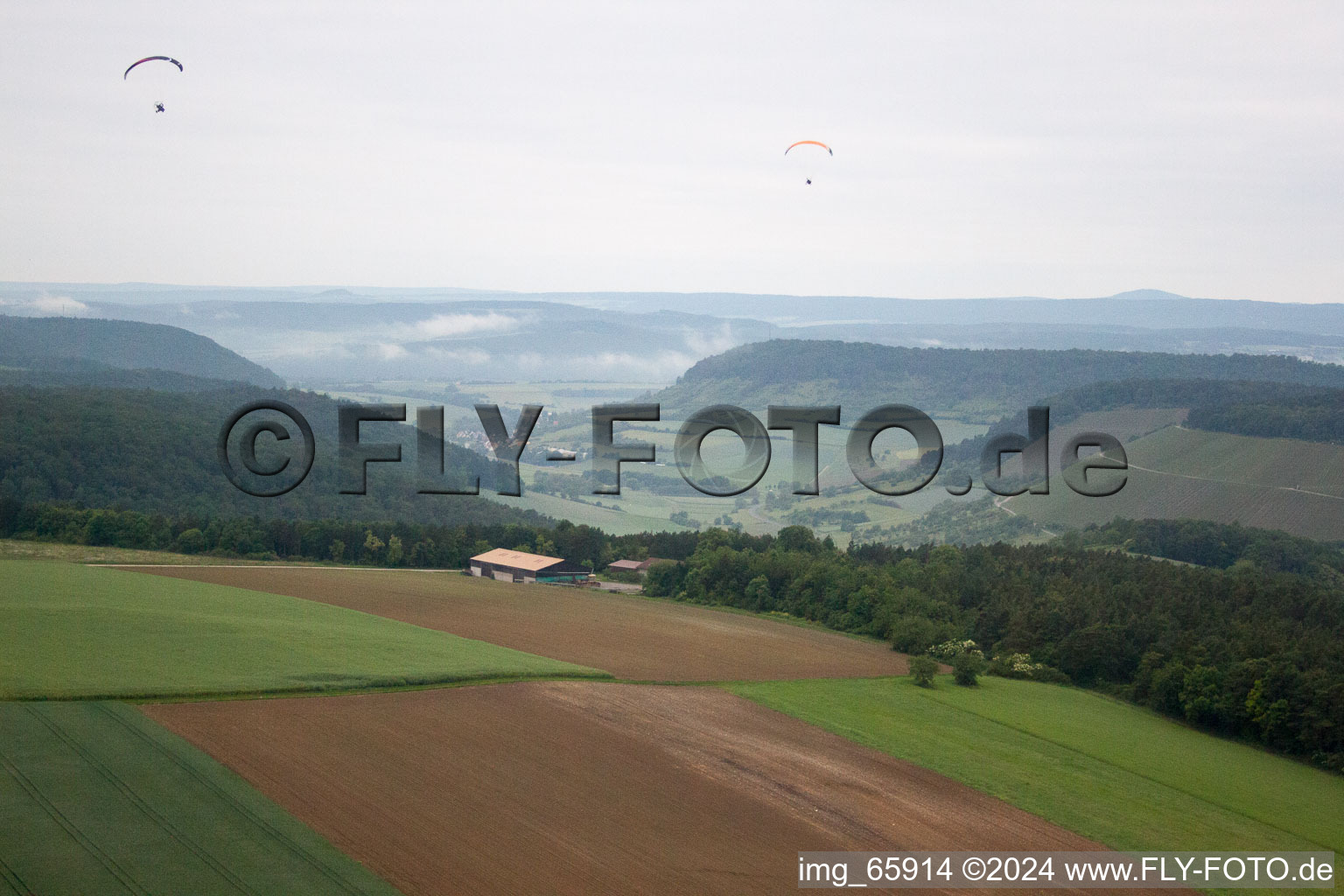 Vue aérienne de Ramsthal dans le département Bavière, Allemagne