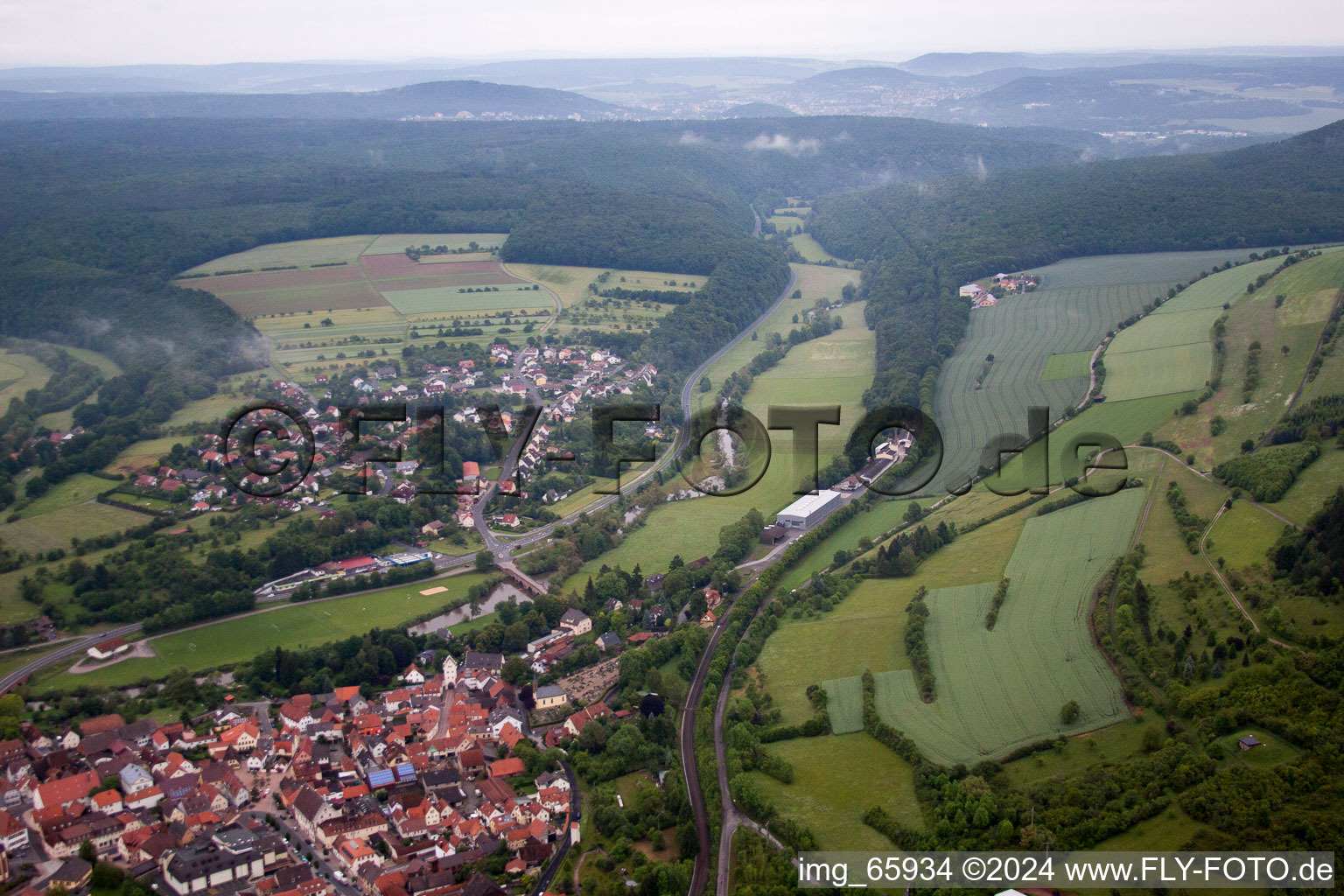 Photographie aérienne de Euerdorf dans le département Bavière, Allemagne