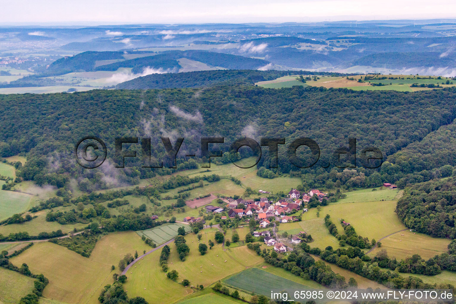 Vue aérienne de Quartier Morlesau in Hammelburg dans le département Bavière, Allemagne