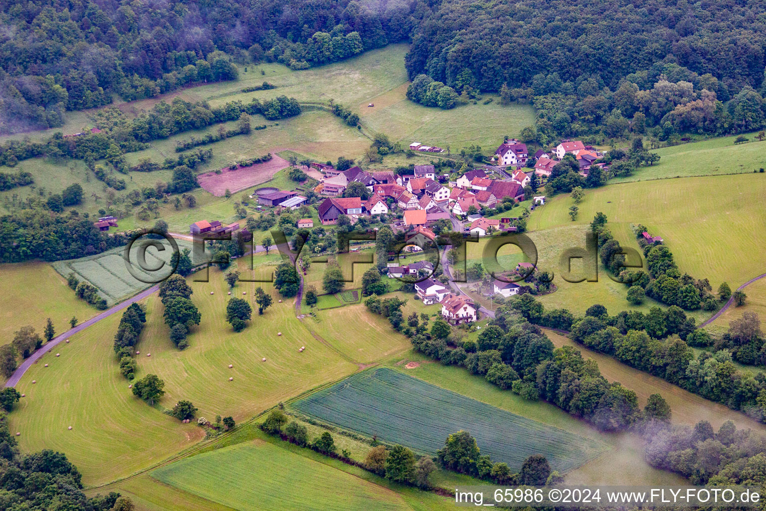 Vue aérienne de Quartier Morlesau in Hammelburg dans le département Bavière, Allemagne