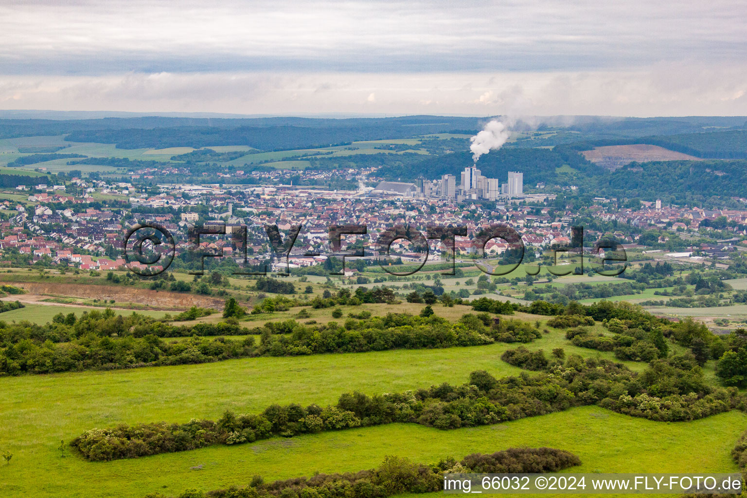 Vue aérienne de Aérodrome de saut périlleux à Karlstadt am Main dans le département Bavière, Allemagne