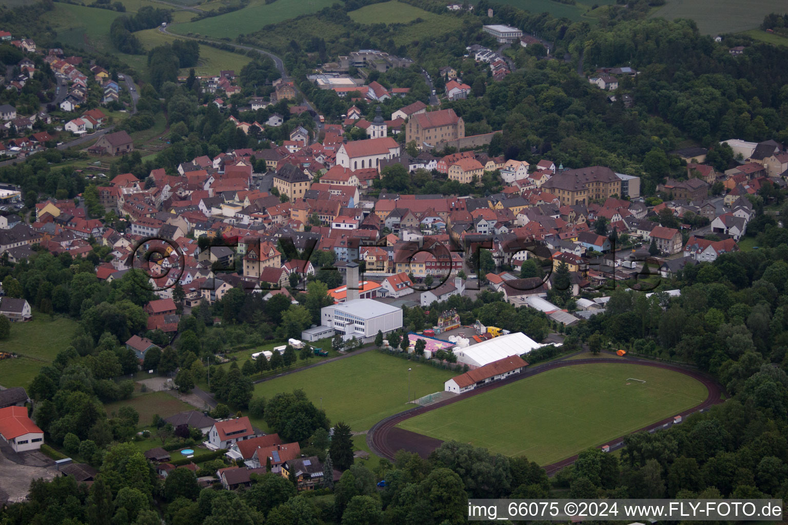 Enregistrement par drone de Arnstein dans le département Bavière, Allemagne