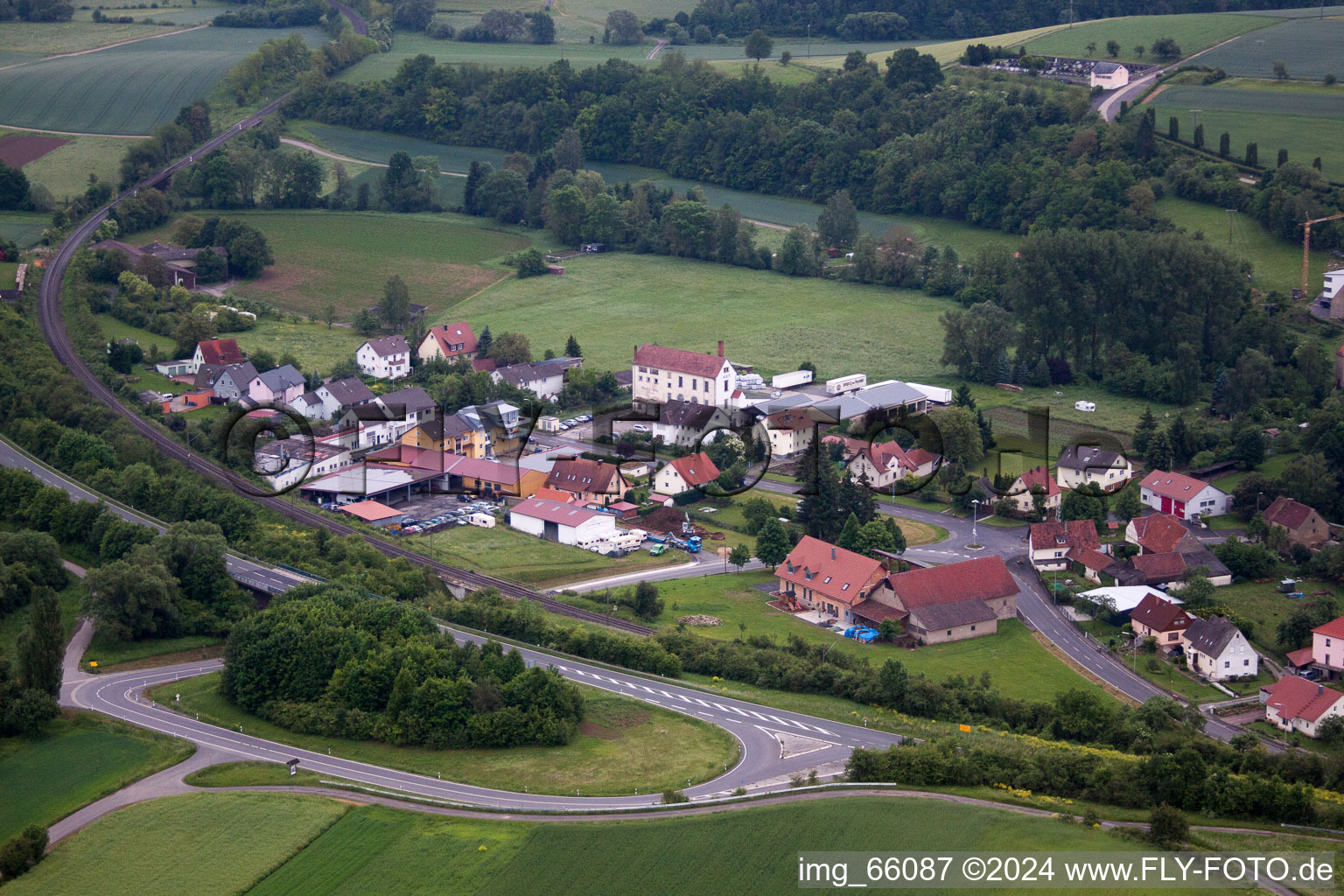 Enregistrement par drone de Gänheim dans le département Bavière, Allemagne