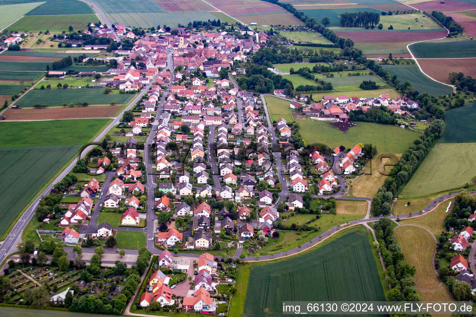 Photographie aérienne de Quartier Ettleben in Werneck dans le département Bavière, Allemagne