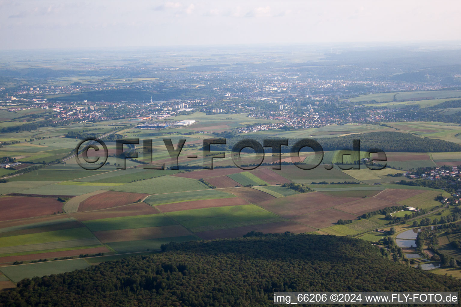 Vue aérienne de Rimpar dans le département Bavière, Allemagne