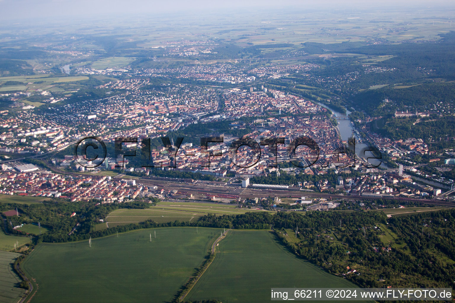 Photographie aérienne de Vieille ville à Würzburg dans le département Bavière, Allemagne