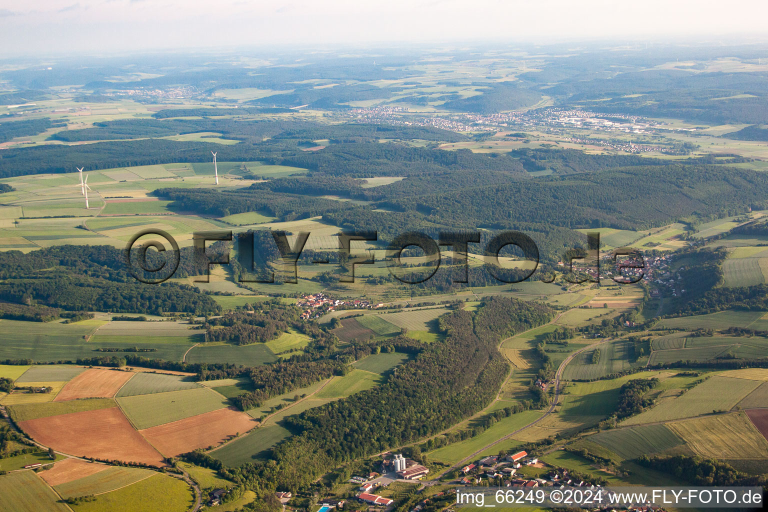 Vue aérienne de Steinbach à Altertheim dans le département Bavière, Allemagne