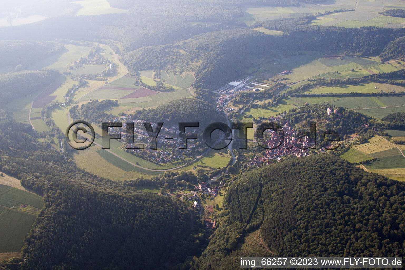 Vue aérienne de Gamburg dans le département Bade-Wurtemberg, Allemagne