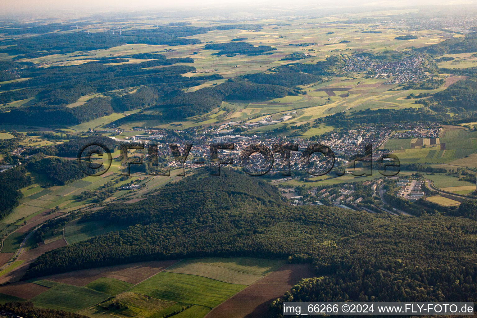 Photographie aérienne de Hardheim dans le département Bade-Wurtemberg, Allemagne