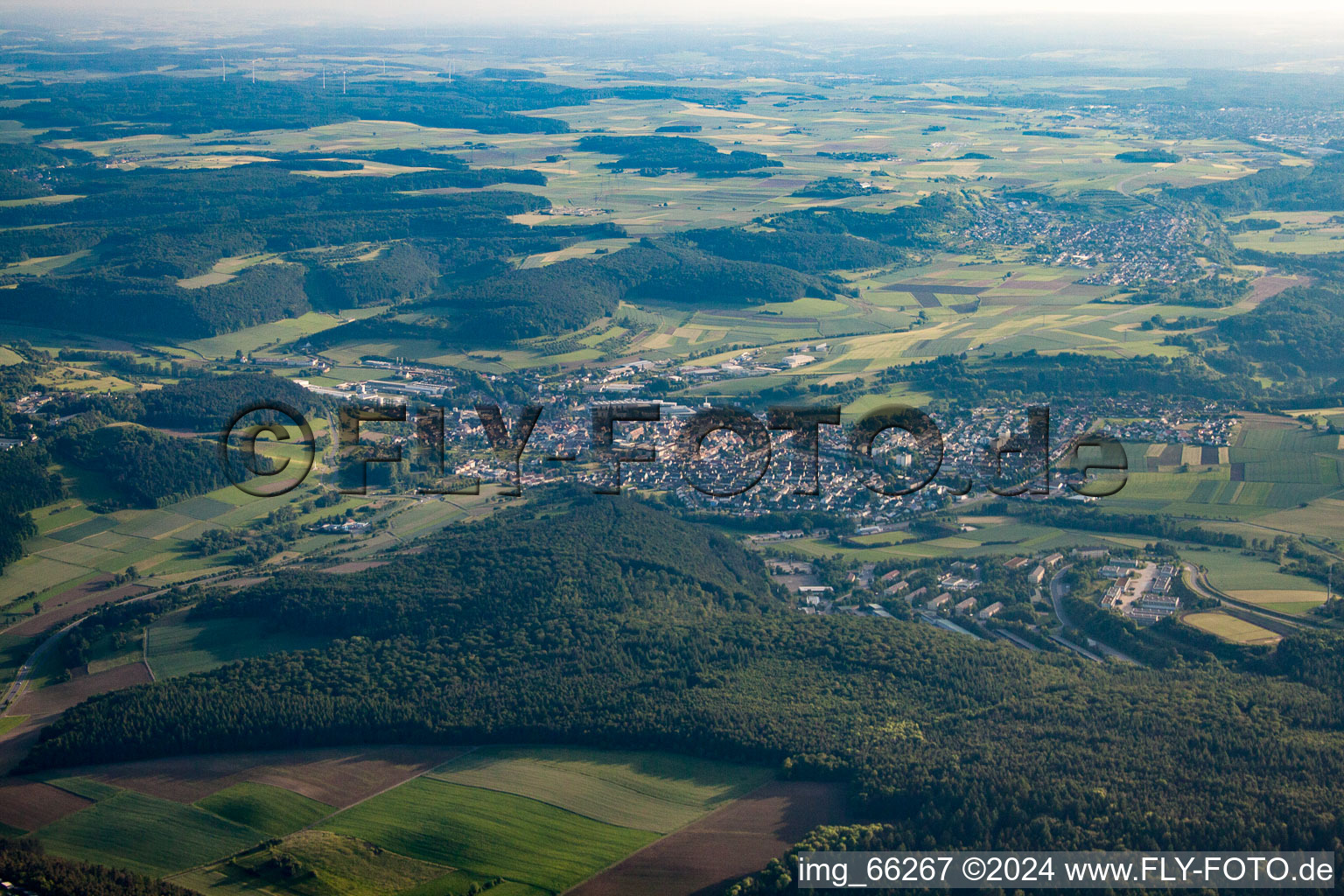 Vue oblique de Hardheim dans le département Bade-Wurtemberg, Allemagne