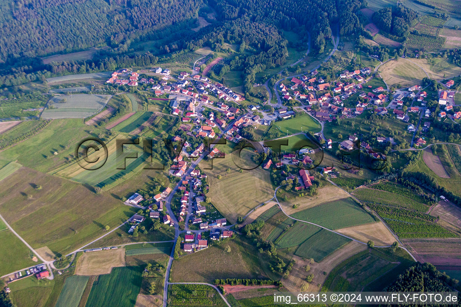 Photographie aérienne de Champs agricoles et surfaces utilisables à Limbach dans le département Bade-Wurtemberg, Allemagne