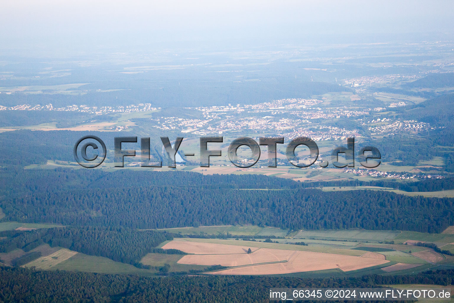 Mosbach dans le département Bade-Wurtemberg, Allemagne vue d'en haut