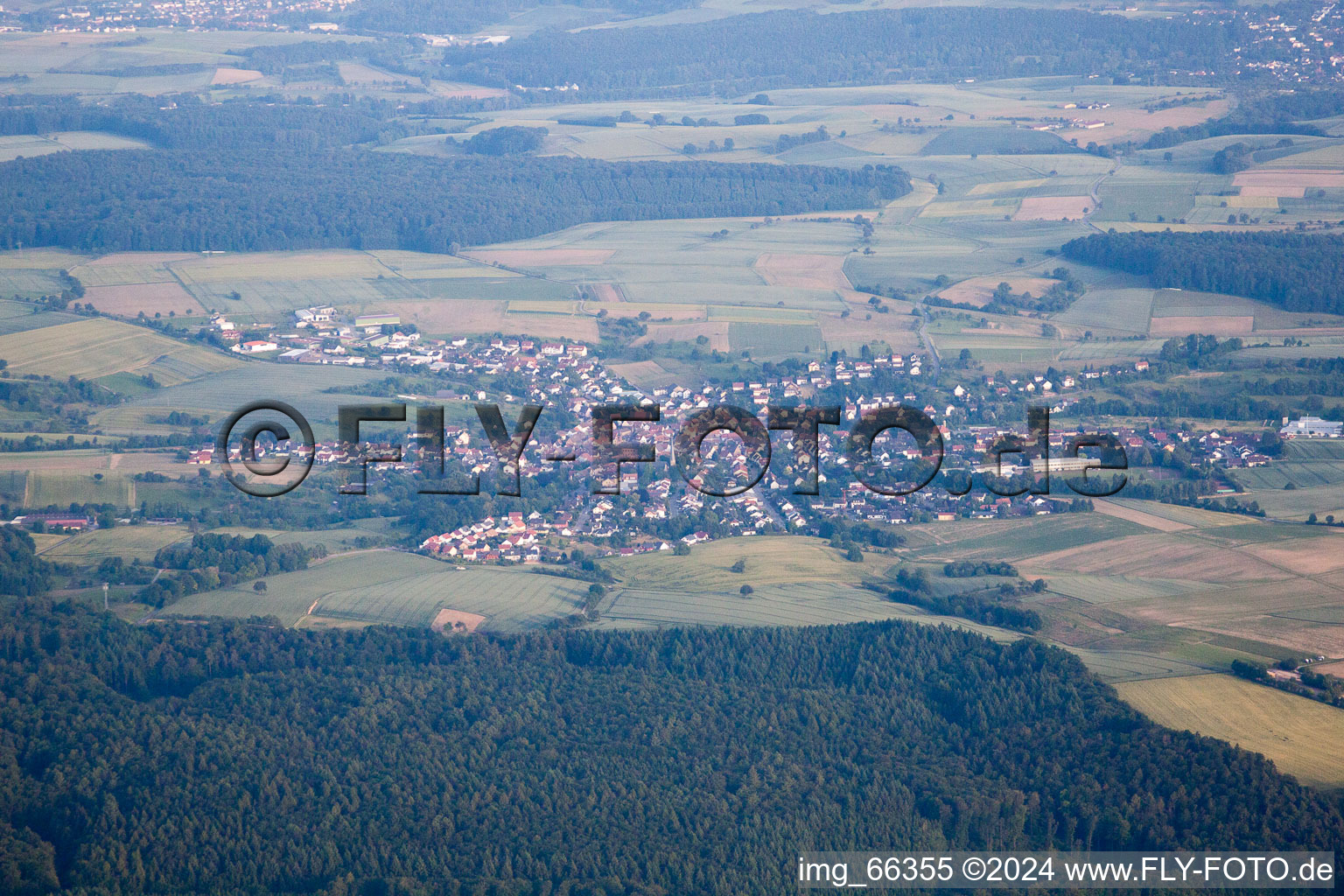 Vue oblique de Epfenbach dans le département Bade-Wurtemberg, Allemagne