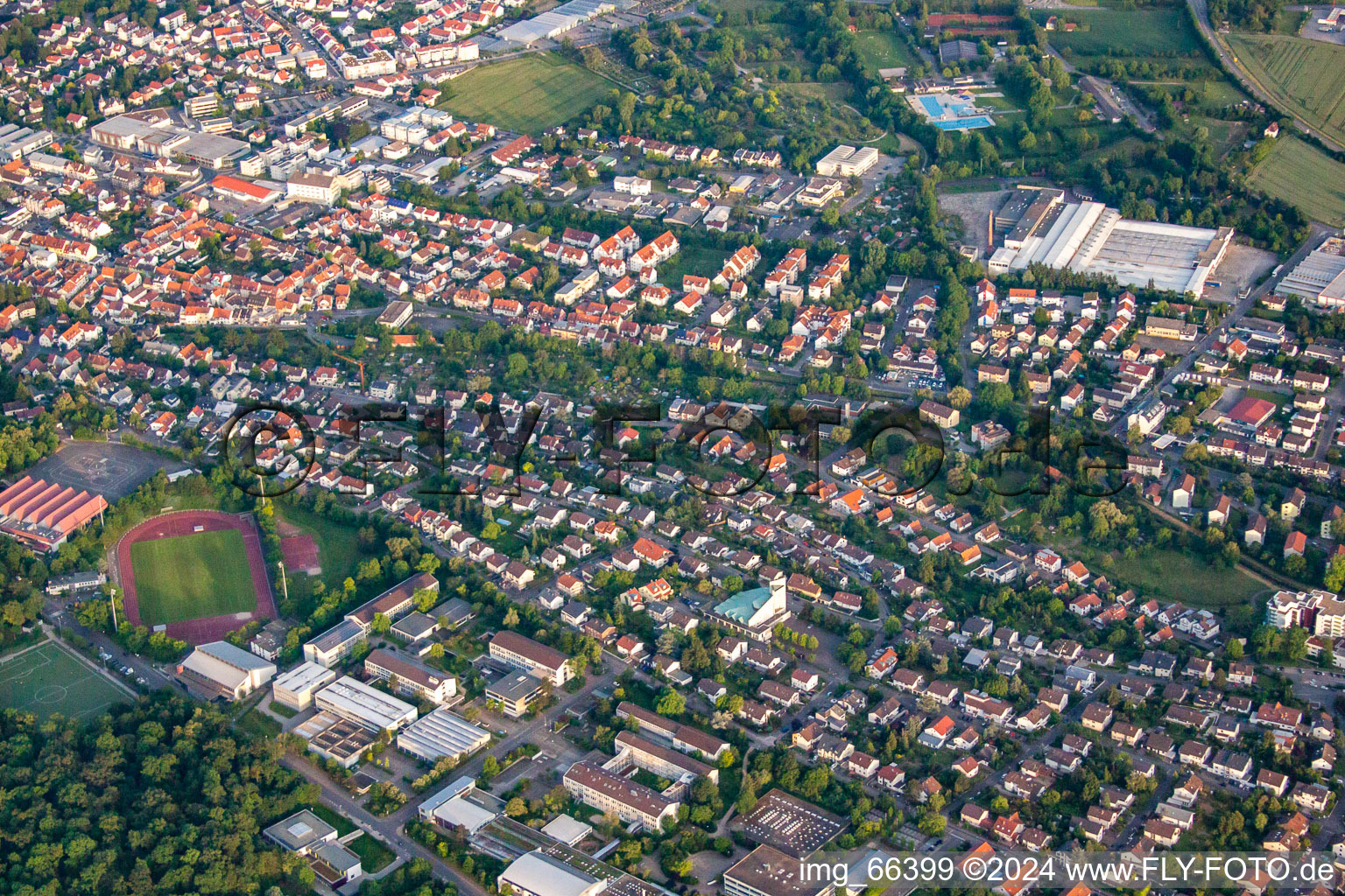 Vue aérienne de En d. Haricot à Wiesloch dans le département Bade-Wurtemberg, Allemagne