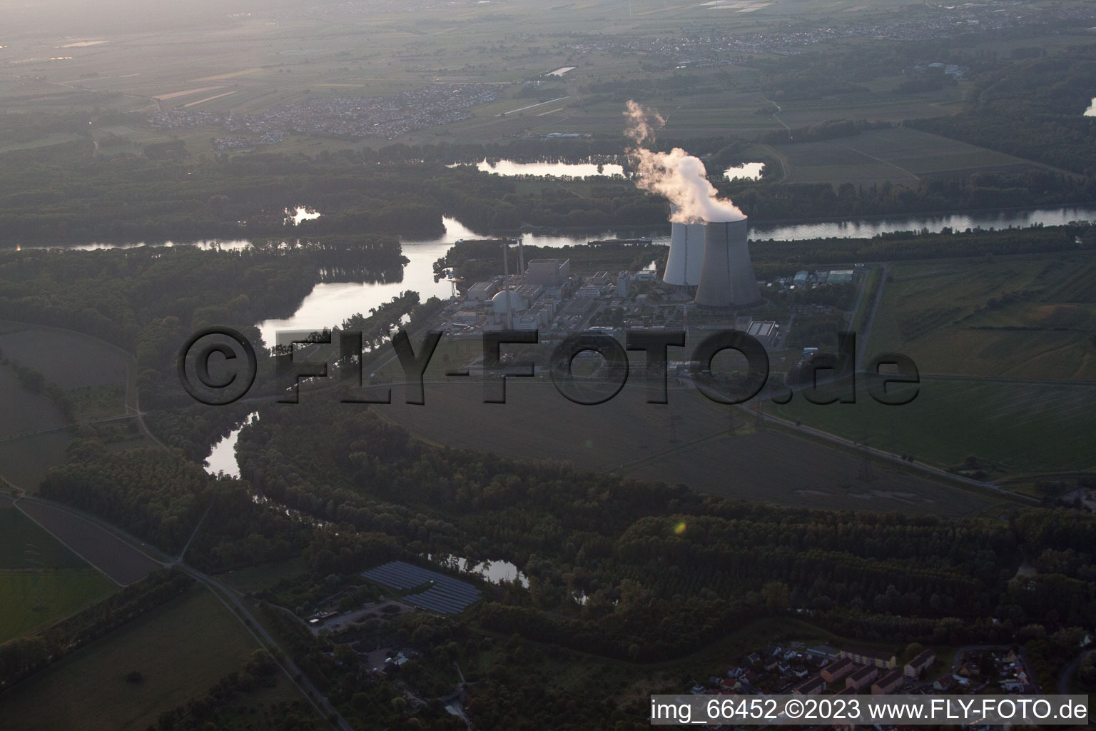 Enregistrement par drone de Philippsburg dans le département Bade-Wurtemberg, Allemagne
