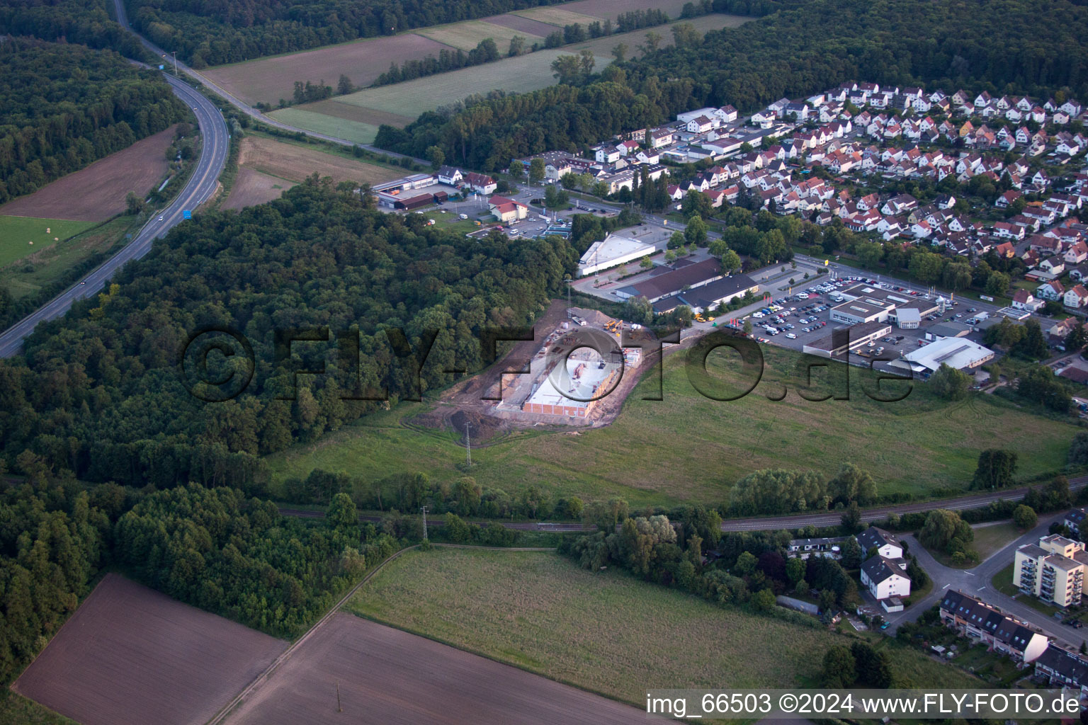 Photographie aérienne de Nouveau bâtiment EDEKA à Kandel dans le département Rhénanie-Palatinat, Allemagne