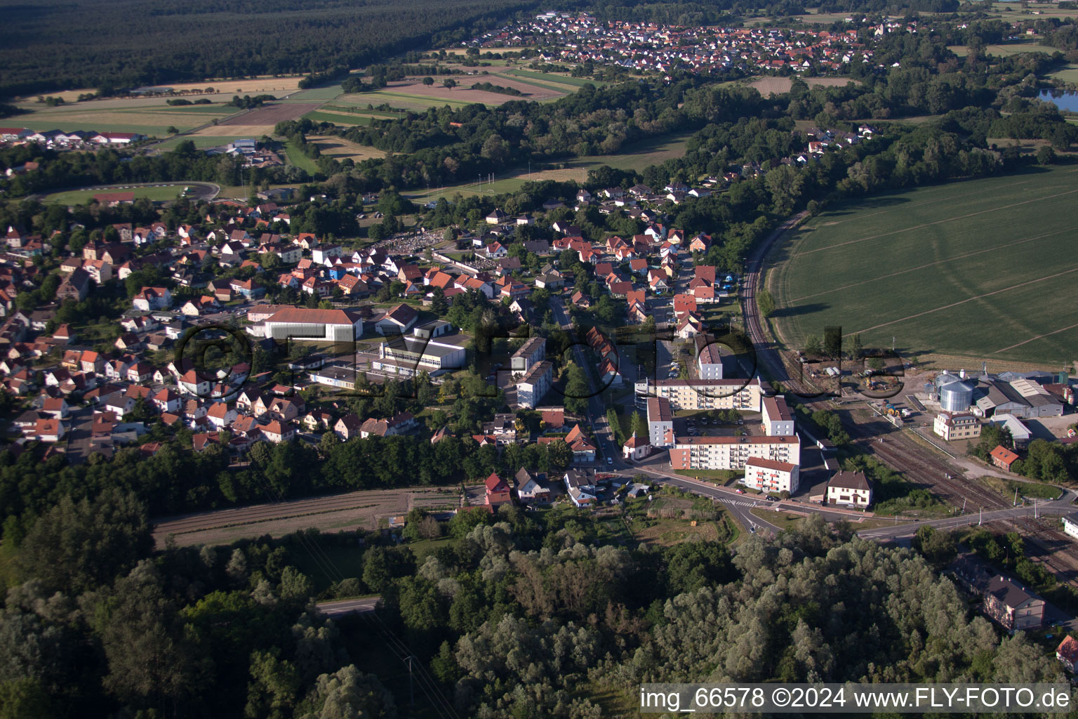 Vue d'oiseau de Lauterbourg dans le département Bas Rhin, France