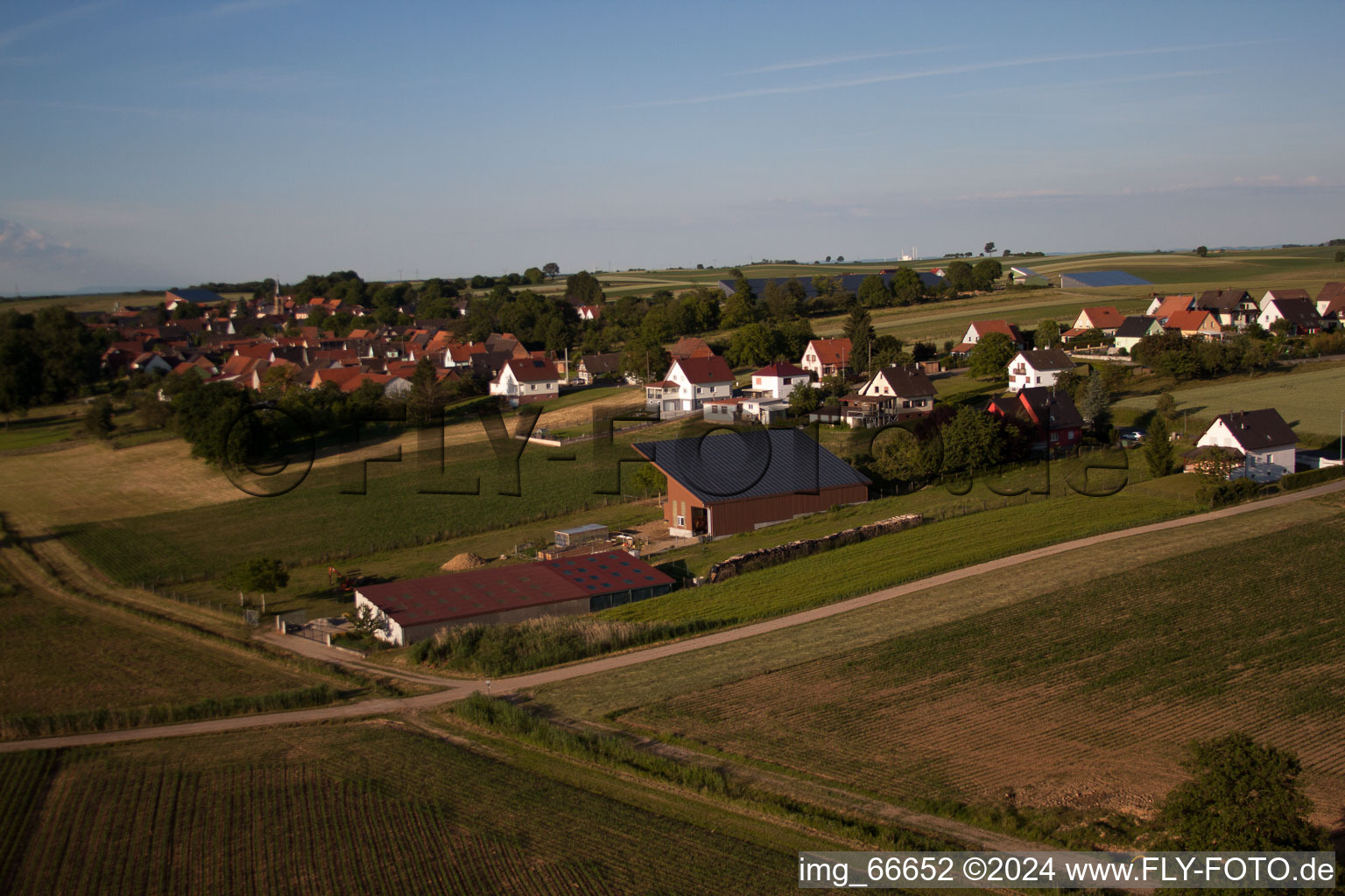 Siegen dans le département Bas Rhin, France d'en haut