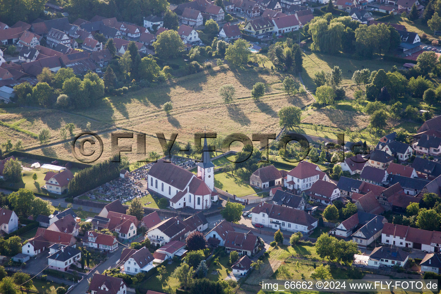 Photographie aérienne de Seebach dans le département Bas Rhin, France