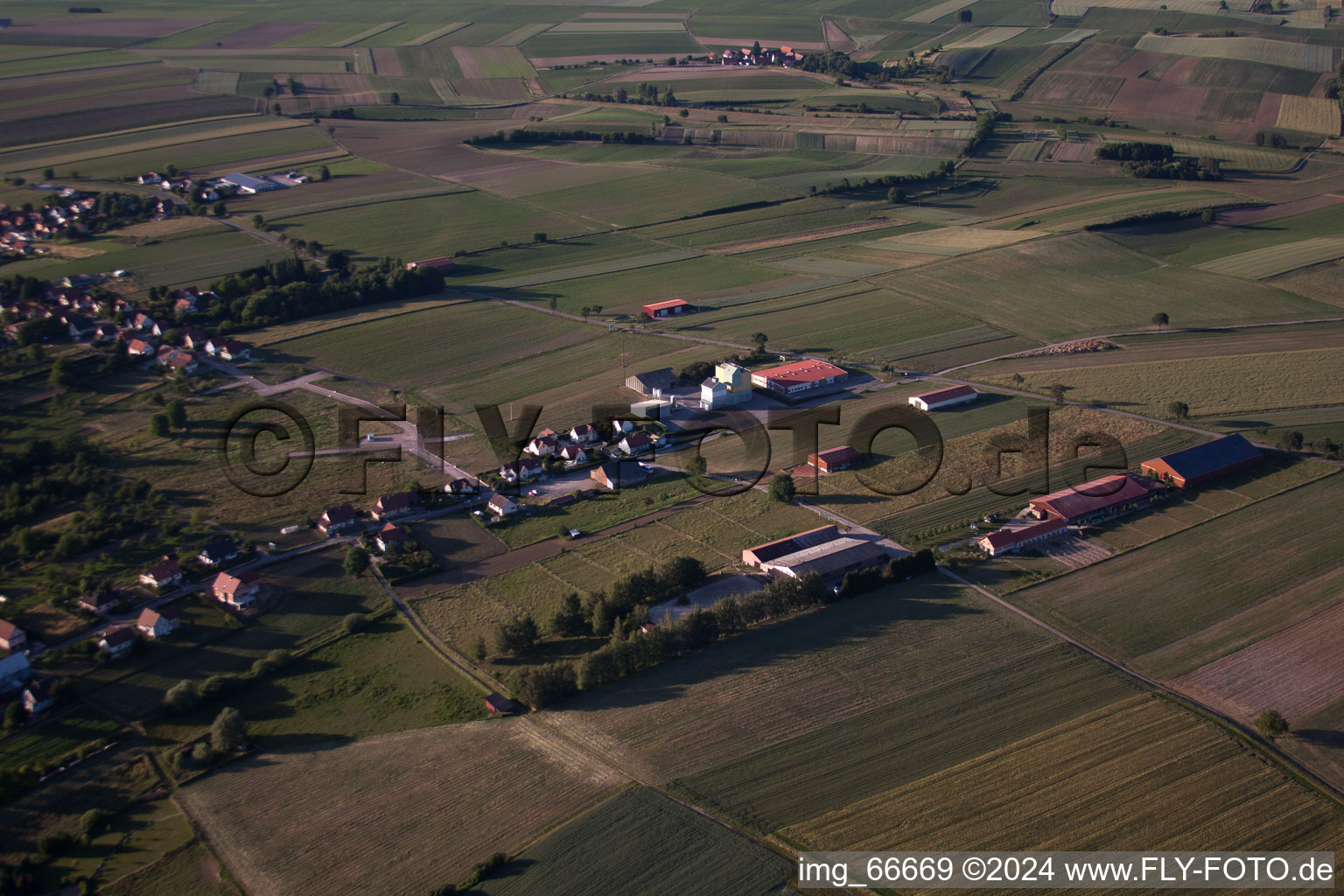 Vue oblique de Seebach dans le département Bas Rhin, France