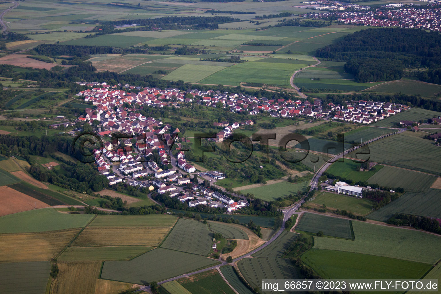 Vue aérienne de Quartier Haslach in Herrenberg dans le département Bade-Wurtemberg, Allemagne