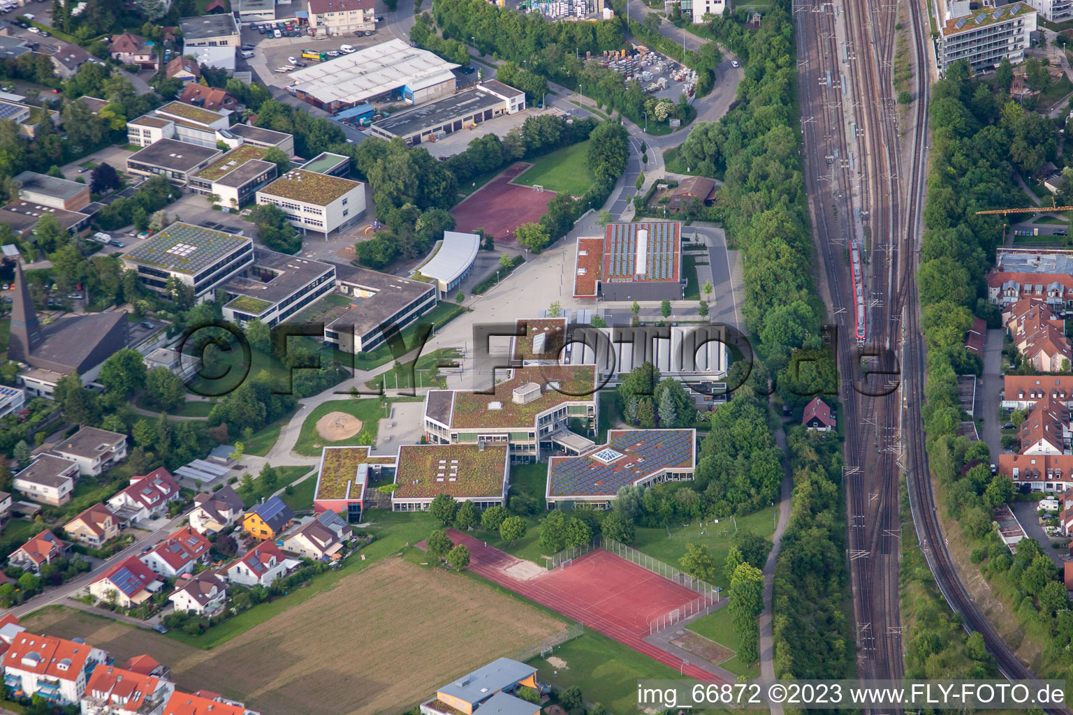 Photographie aérienne de Lycée Andreae à Herrenberg dans le département Bade-Wurtemberg, Allemagne