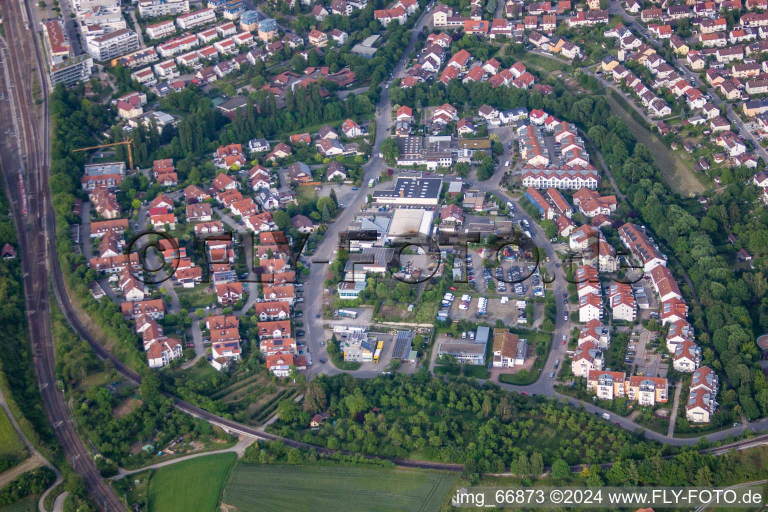 Vue aérienne de Adlerstraße à Herrenberg dans le département Bade-Wurtemberg, Allemagne